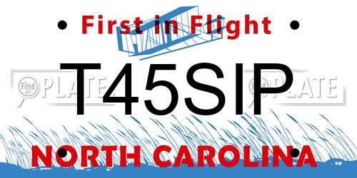 T45SIP North Carolina License Plate