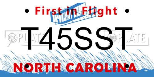T45SST North Carolina License Plate