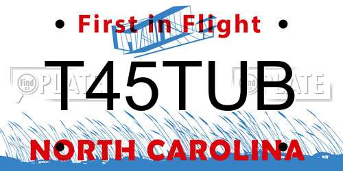 T45TUB North Carolina License Plate
