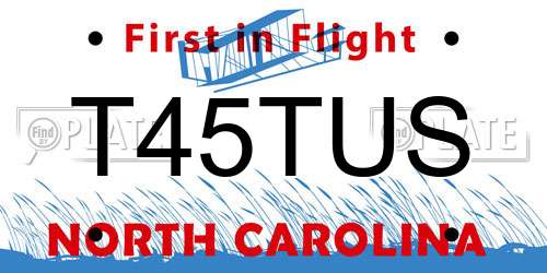 T45TUS North Carolina License Plate