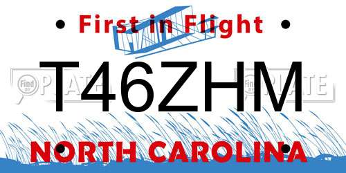 T46ZHM North Carolina License Plate