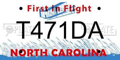 T471DA North Carolina License Plate