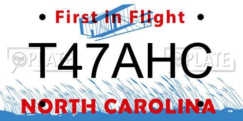 T47AHC North Carolina License Plate