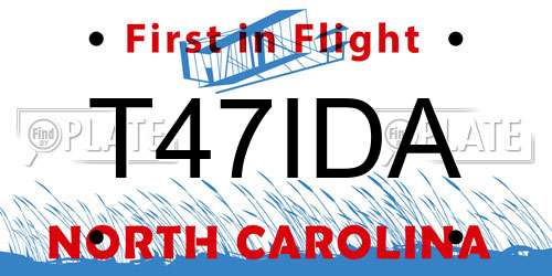 T47IDA North Carolina License Plate