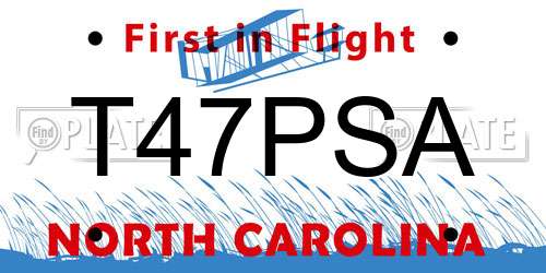 T47PSA North Carolina License Plate