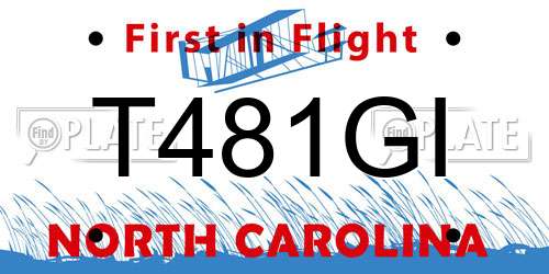 T481GI North Carolina License Plate