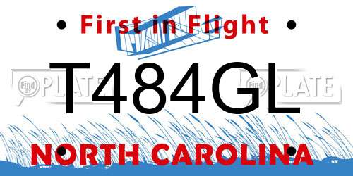 T484GL North Carolina License Plate