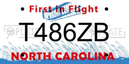 T486ZB North Carolina License Plate