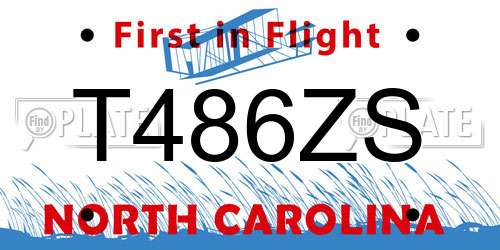 T486ZS North Carolina License Plate