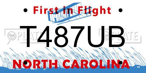 T487UB North Carolina License Plate