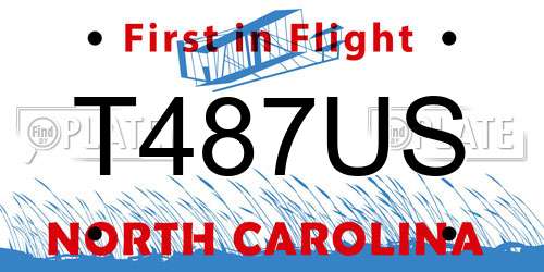 T487US North Carolina License Plate