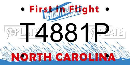 T4881P North Carolina License Plate
