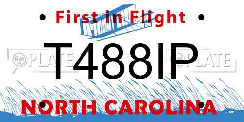 T488IP North Carolina License Plate