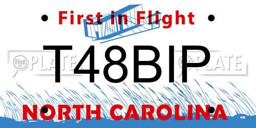 T48BIP North Carolina License Plate