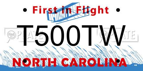 T500TW North Carolina License Plate