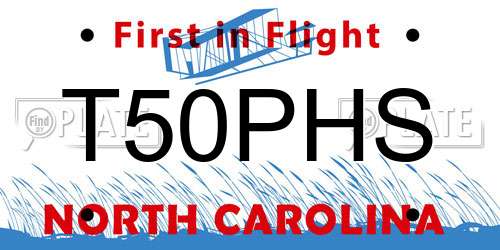 T50PHS North Carolina License Plate