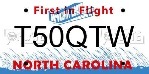 T50QTW North Carolina License Plate