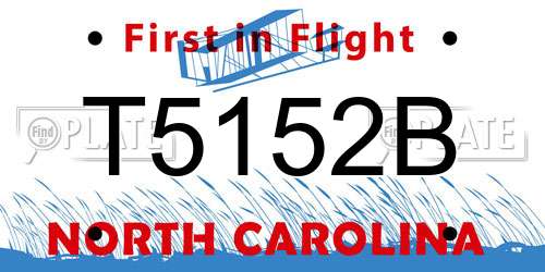 T5152B North Carolina License Plate