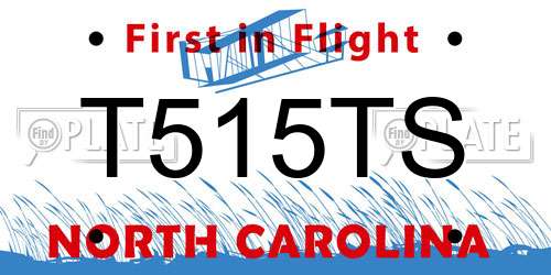 T515TS North Carolina License Plate