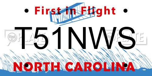T51NWS North Carolina License Plate