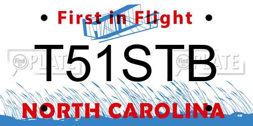 T51STB North Carolina License Plate