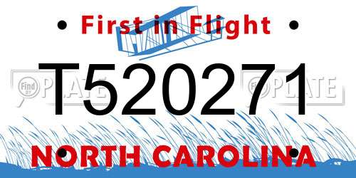 T520271 North Carolina License Plate