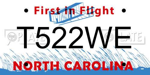 T522WE North Carolina License Plate