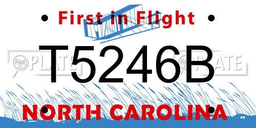 T5246B North Carolina License Plate