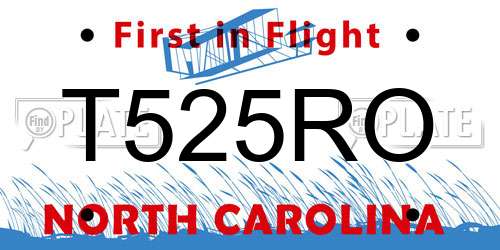 T525RO North Carolina License Plate