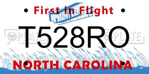 T528RO North Carolina License Plate
