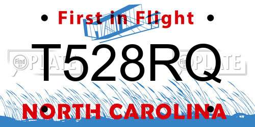 T528RQ North Carolina License Plate
