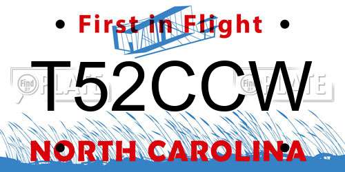 T52CCW North Carolina License Plate