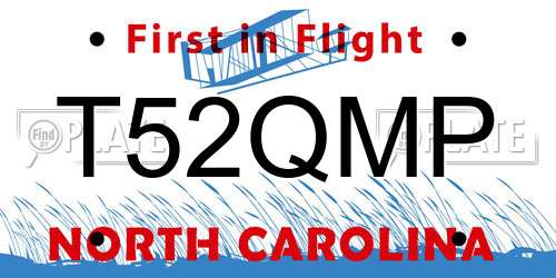 T52QMP North Carolina License Plate