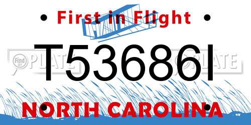 T53686I North Carolina License Plate