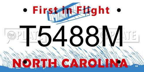 T5488M North Carolina License Plate