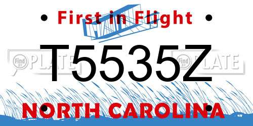 T5535Z North Carolina License Plate