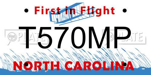 T570MP North Carolina License Plate