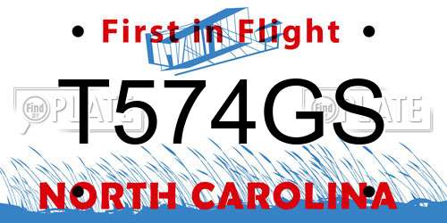 T574GS North Carolina License Plate