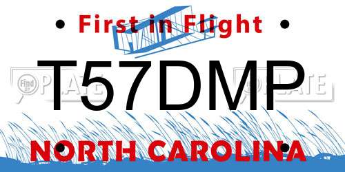 T57DMP North Carolina License Plate