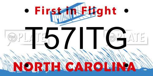 T57ITG North Carolina License Plate