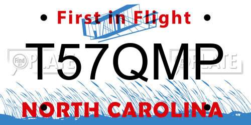 T57QMP North Carolina License Plate