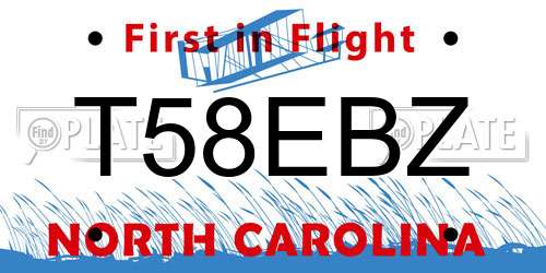 T58EBZ North Carolina License Plate