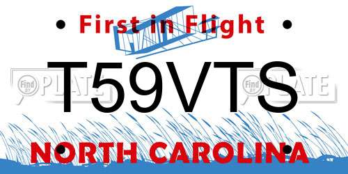 T59VTS North Carolina License Plate