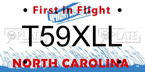 T59XLL North Carolina License Plate