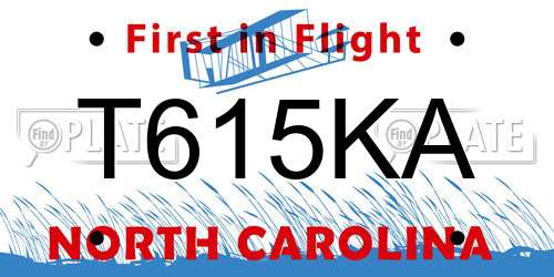 T615KA North Carolina License Plate