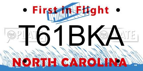 T61BKA North Carolina License Plate