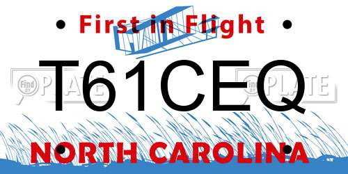 T61CEQ North Carolina License Plate