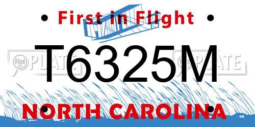 T6325M North Carolina License Plate