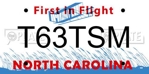 T63TSM North Carolina License Plate