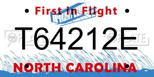 T64212E North Carolina License Plate